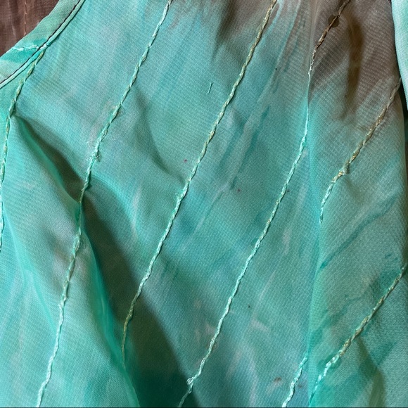 SOLD Sami & Jo Blue & Brown Cold Shoulder Dress - Picture 10 of 14